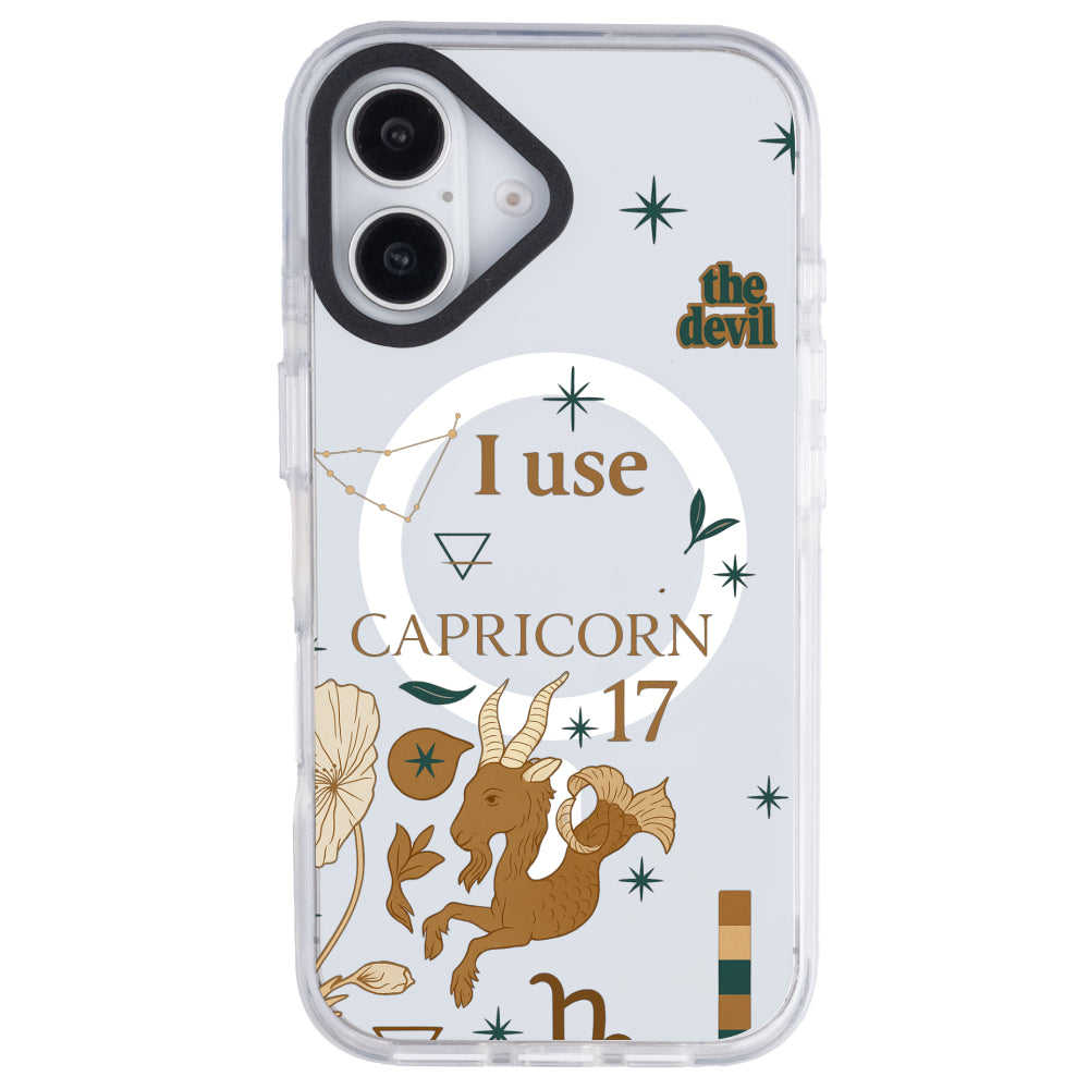 iPhone 16 Oğlak Burcu The Emperor Telefon Kılıfı - Beyaz