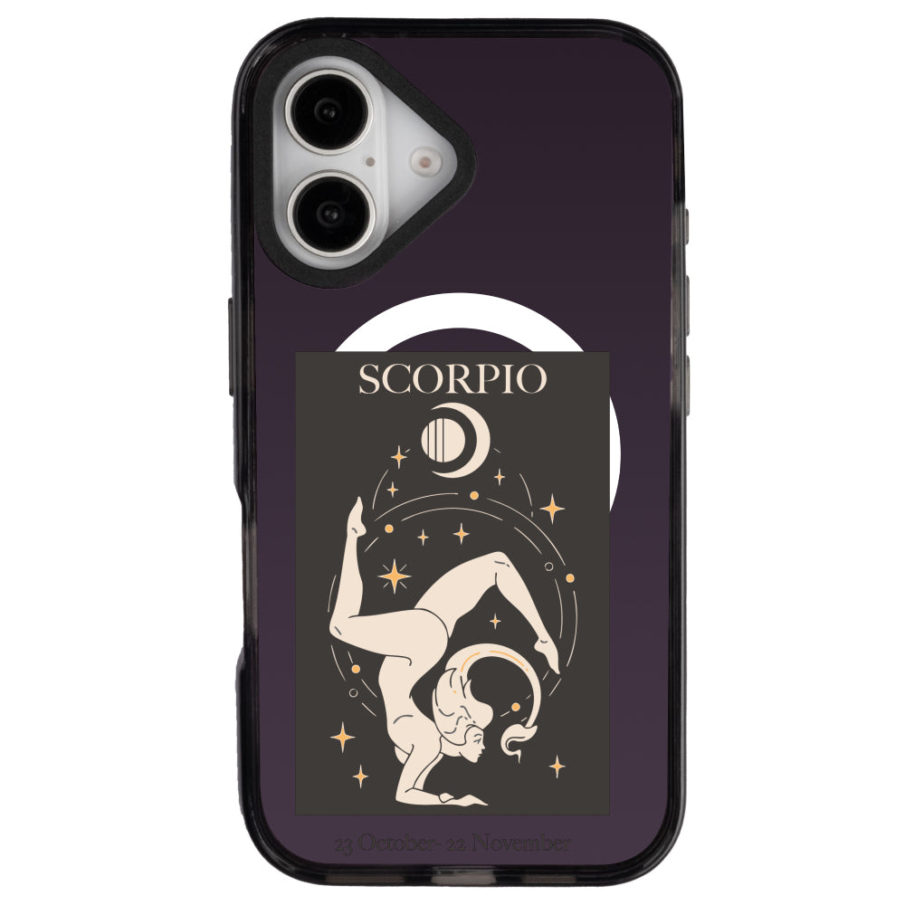 iPhone 16 Akrep Burcu History of Zodiac Telefon Kılıfı - Cool Black