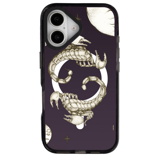 iPhone 16 Akrep Burcu Soft Stars Telefon Kılıfı - Cool Black