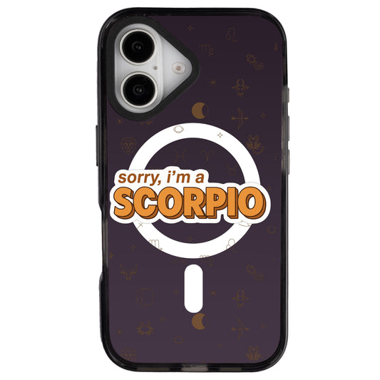 iPhone 16 Akrep Burcu Sorry Zodiac Telefon Kılıfı - Cool Black