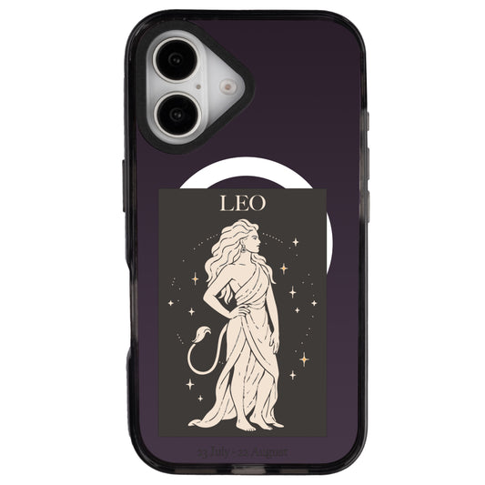 iPhone 16 Aslan Burcu History of Zodiac Telefon Kılıfı - Cool Black