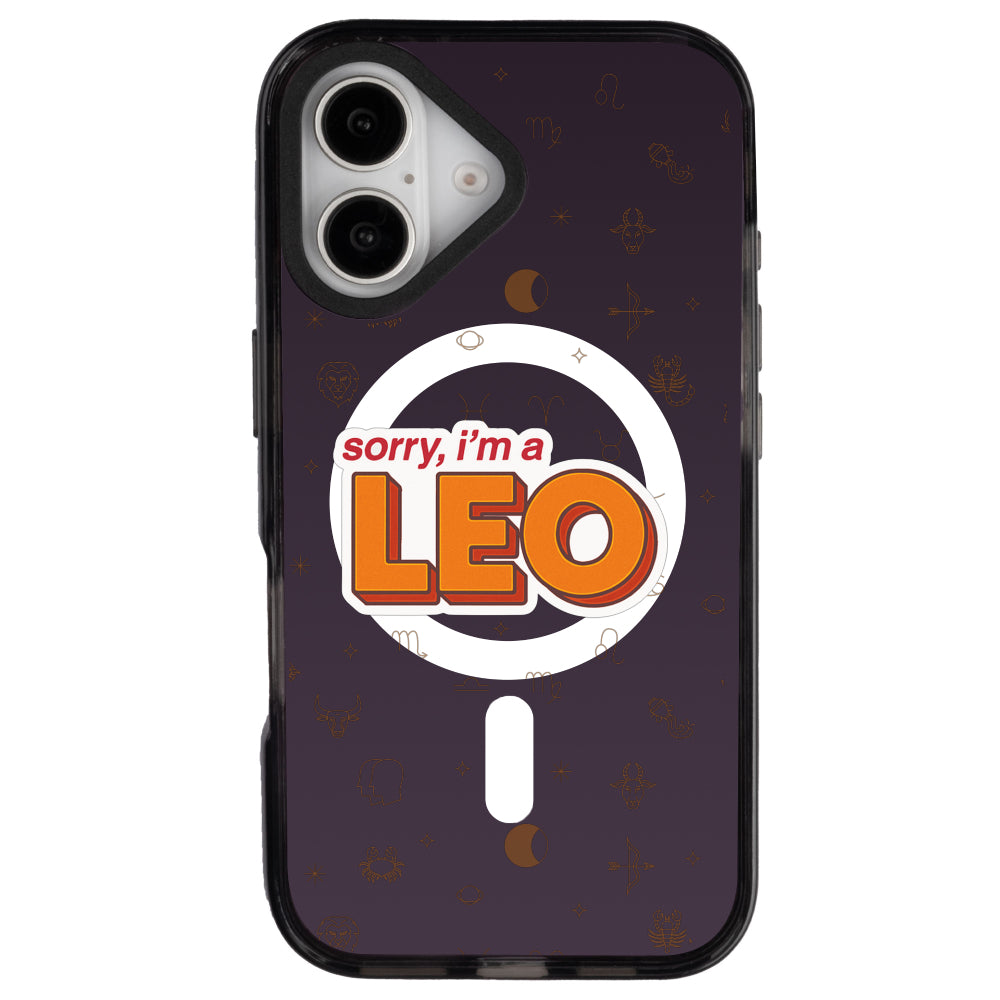 iPhone 16 Aslan Burcu Sorry Zodiac Telefon Kılıfı - Cool Black