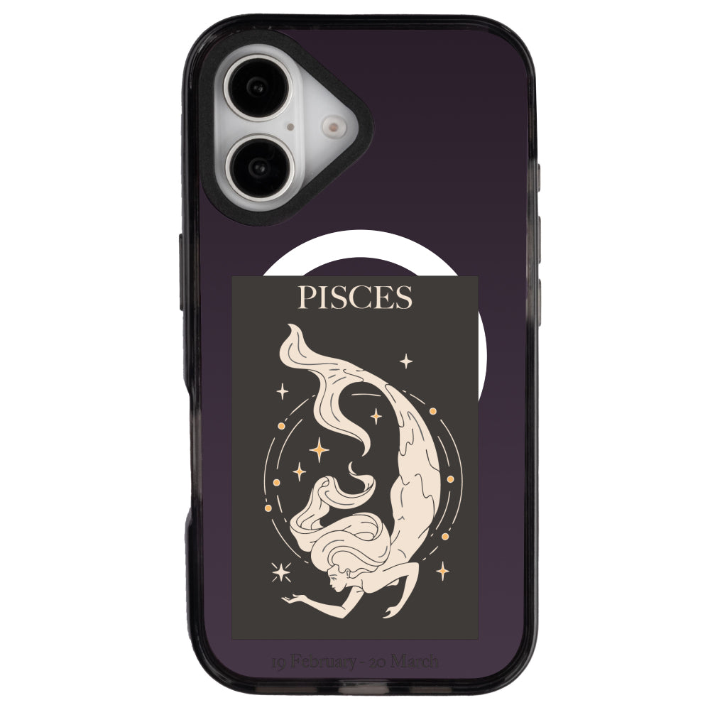 iPhone 16 Balık Burcu History of Zodiac Telefon Kılıfı - Cool Black
