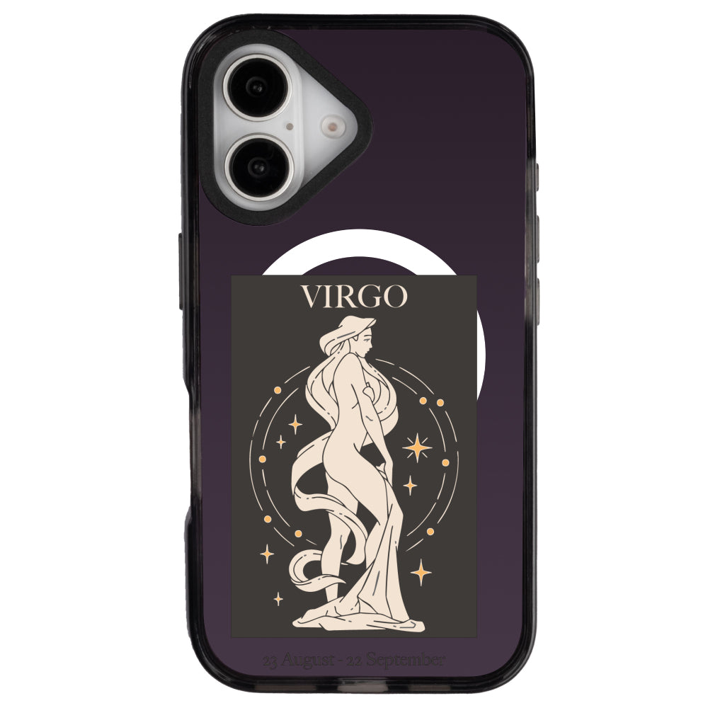 iPhone 16 Başak Burcu History of Zodiac Telefon Kılıfı - Cool Black