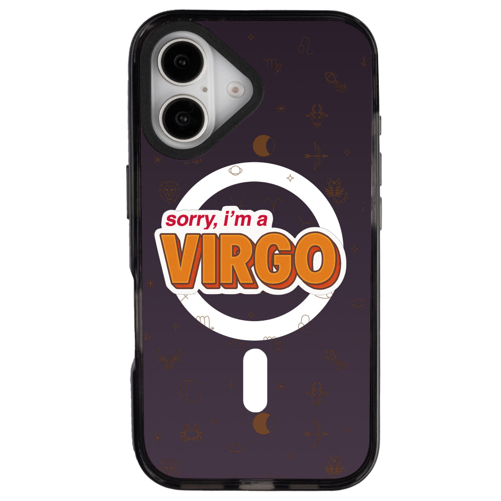 iPhone 16 Başak Burcu Sorry Zodiac Telefon Kılıfı - Cool Black