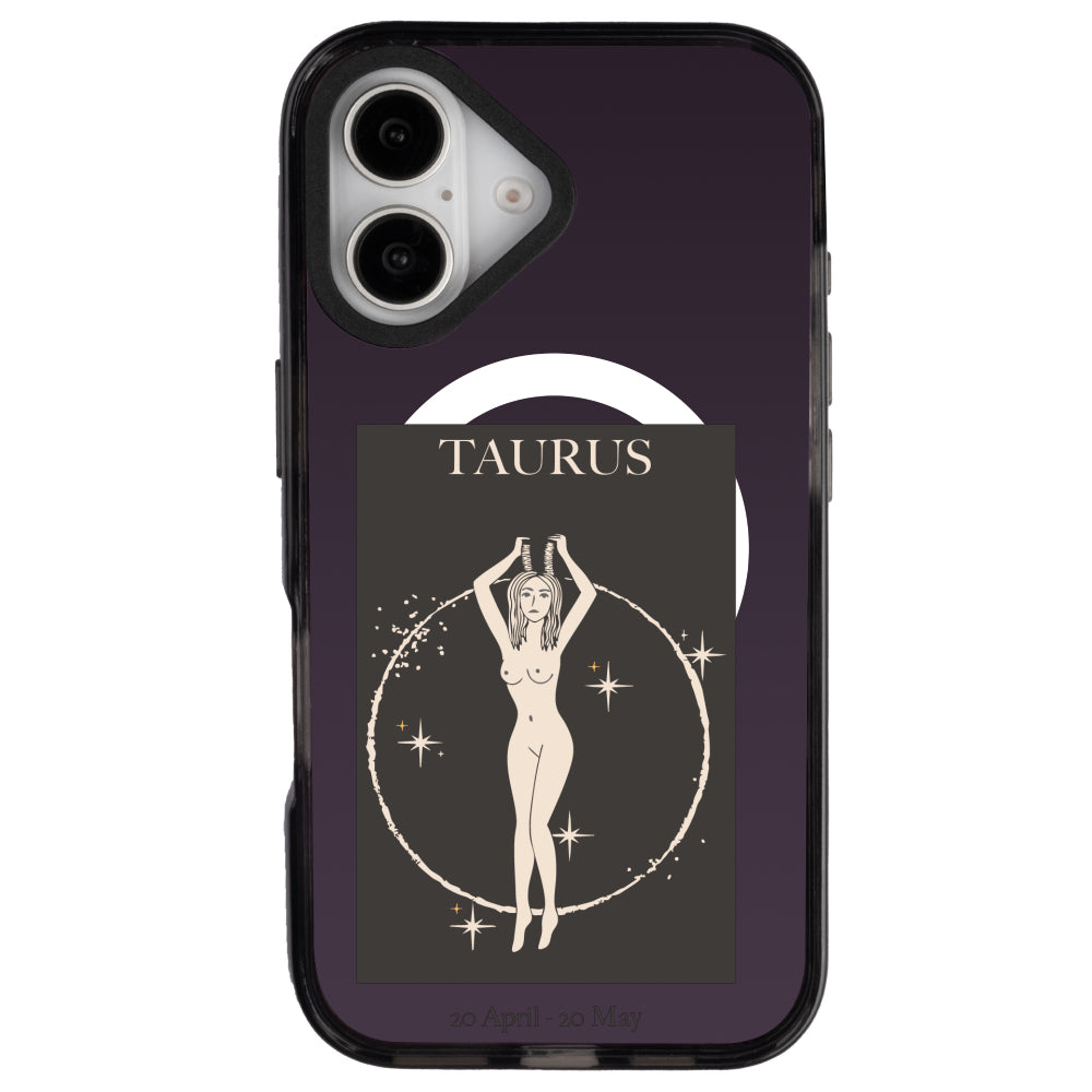 iPhone 16 Boğa Burcu History of Zodiac Telefon Kılıfı - Cool Black