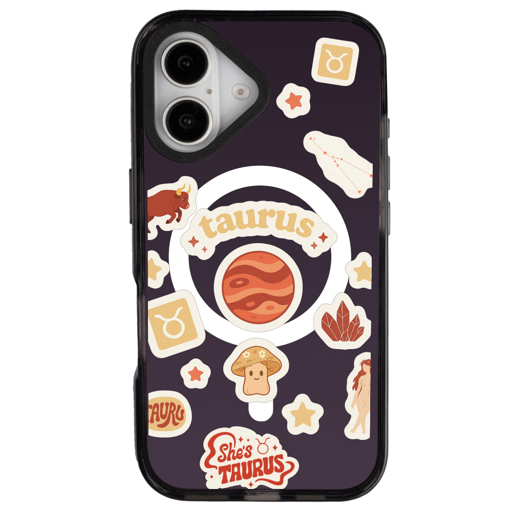 iPhone 16 Boğa Burcu Sweet Rules Telefon Kılıfı - Cool Black