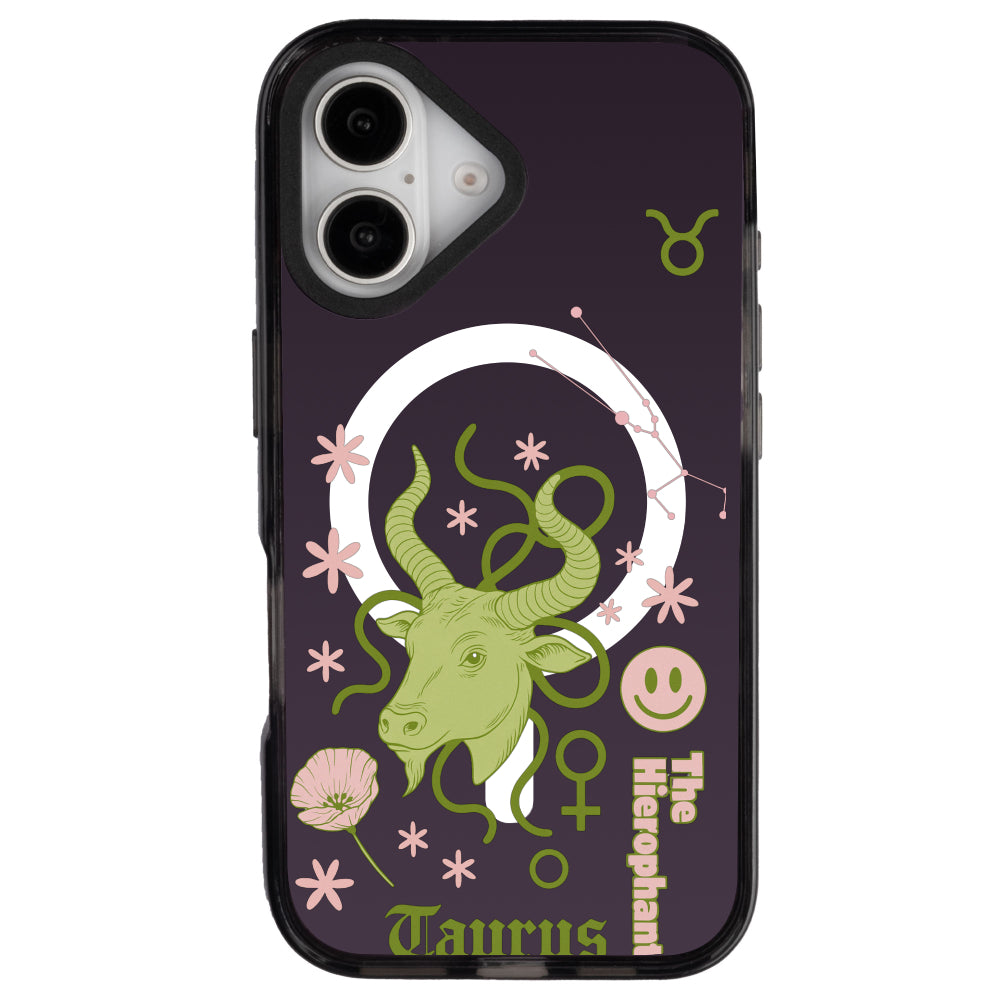 iPhone 16 Boğa Burcu The Emperor Telefon Kılıfı - Cool Black