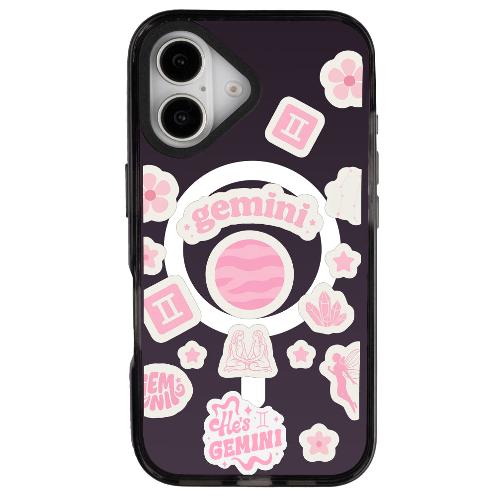 iPhone 16 İkizler Burcu Sweet Rules Telefon Kılıfı - Cool Black