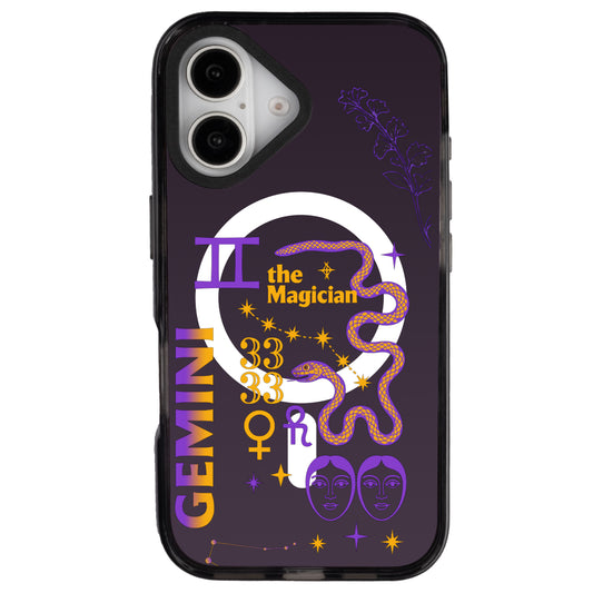 iPhone 16 İkizler Burcu The Emperor Telefon Kılıfı - Cool Black