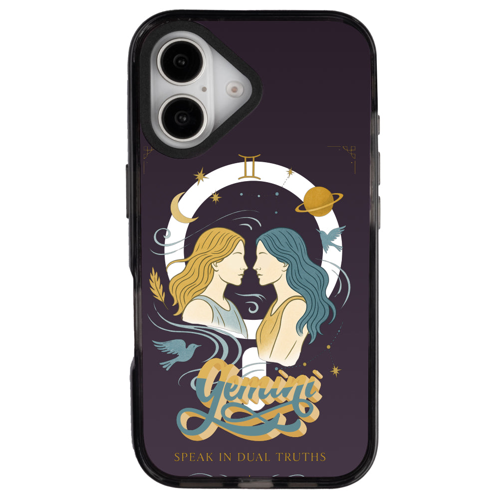 iPhone 16 İkizler Burcu Way of Aries Telefon Kılıfı - Cool Black