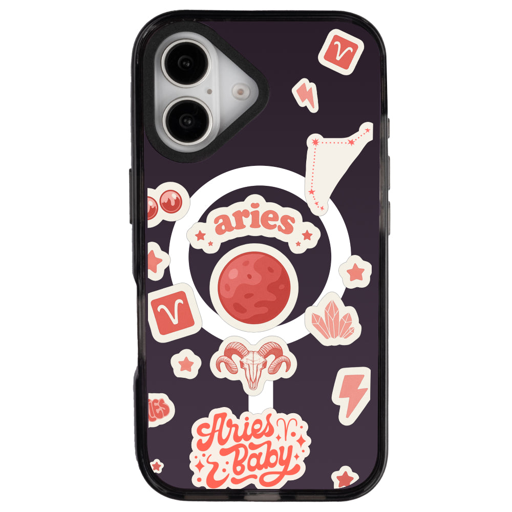 iPhone 16 Koç Burcu Sweet Rules Telefon Kılıfı - Cool Black