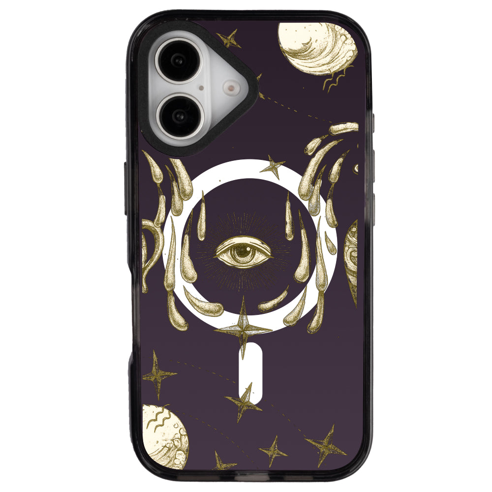 iPhone 16 Kova Burcu Soft Stars Telefon Kılıfı - Cool Black