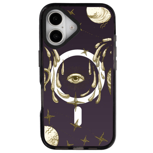 iPhone 16 Kova Burcu Soft Stars Telefon Kılıfı - Cool Black