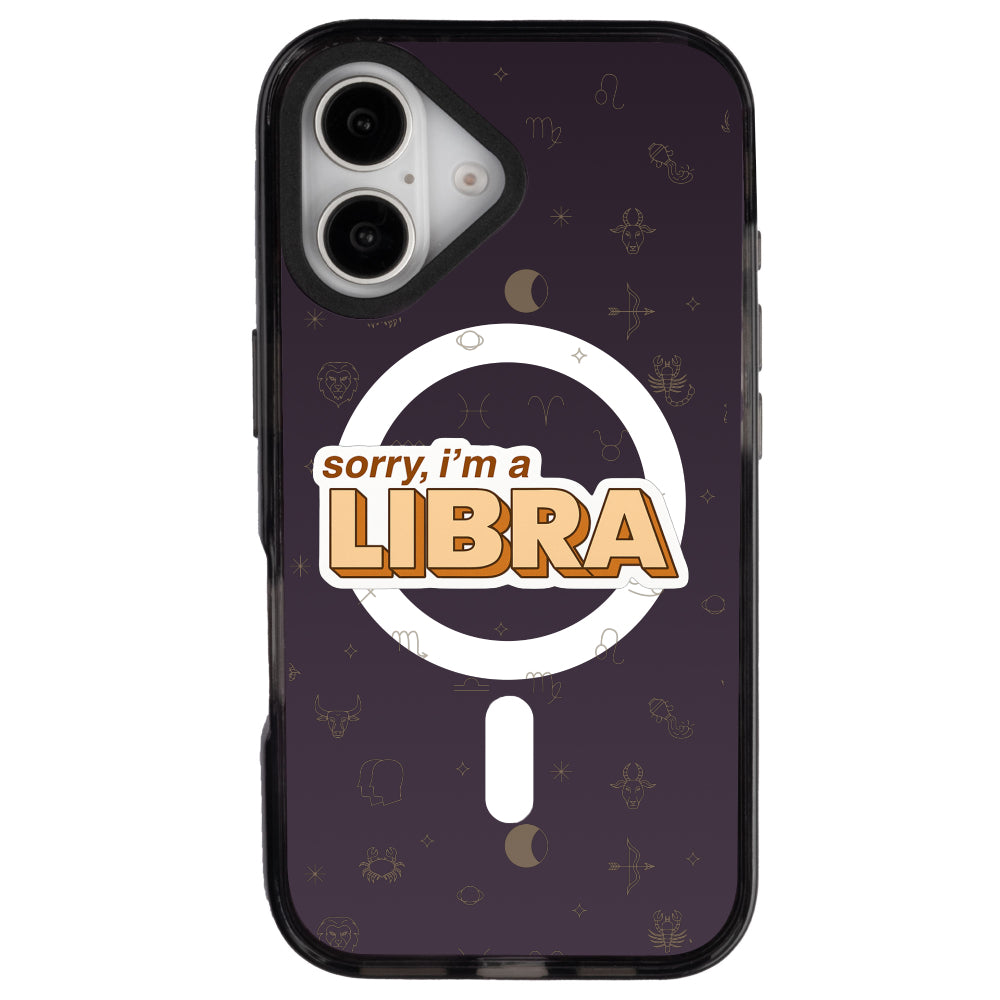iPhone 16 Terazi Burcu Sorry Zodiac Telefon Kılıfı - Cool Black