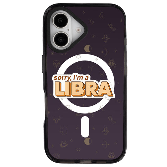 iPhone 16 Terazi Burcu Sorry Zodiac Telefon Kılıfı - Cool Black