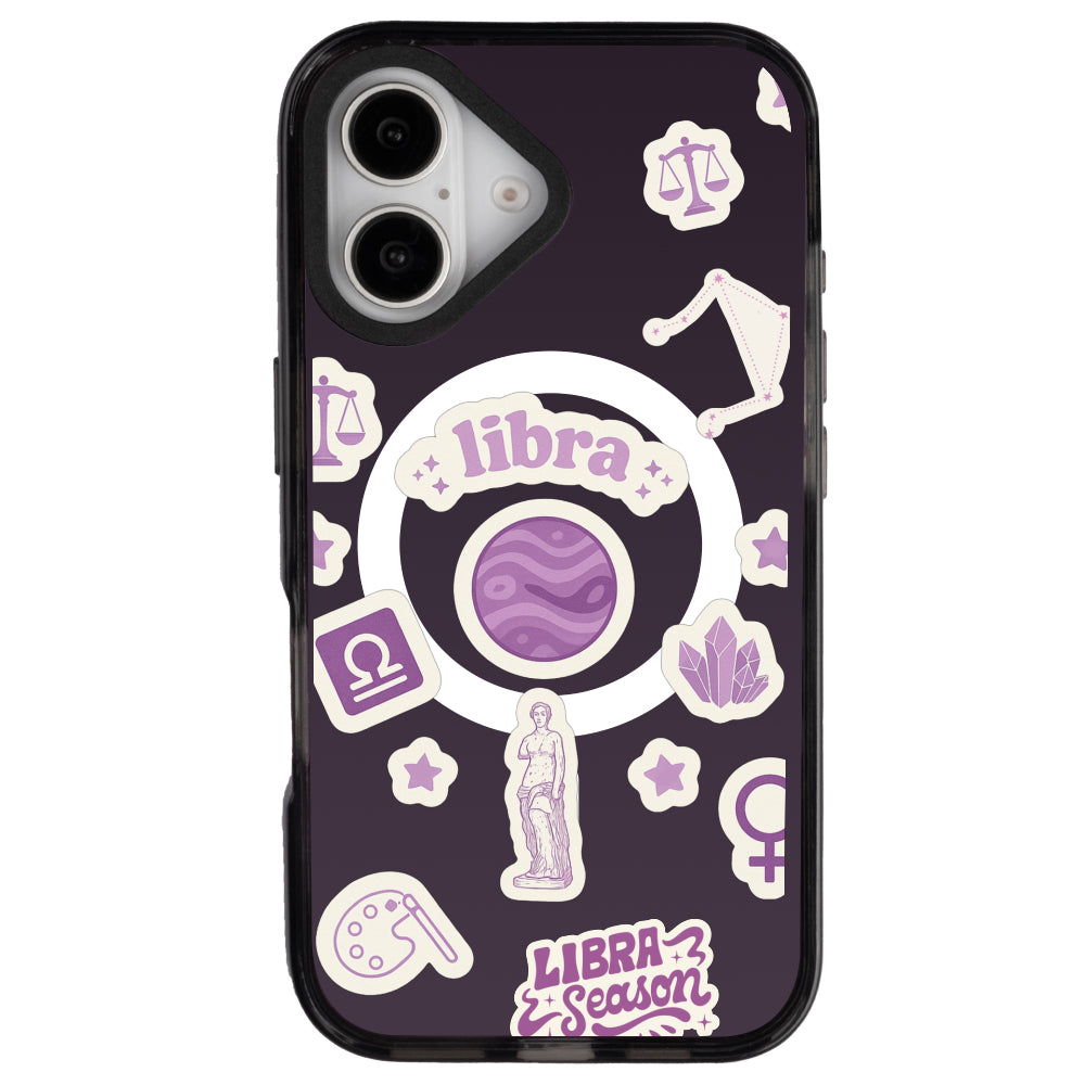 iPhone 16 Terazi Burcu Sweet Rules Telefon Kılıfı - Cool Black