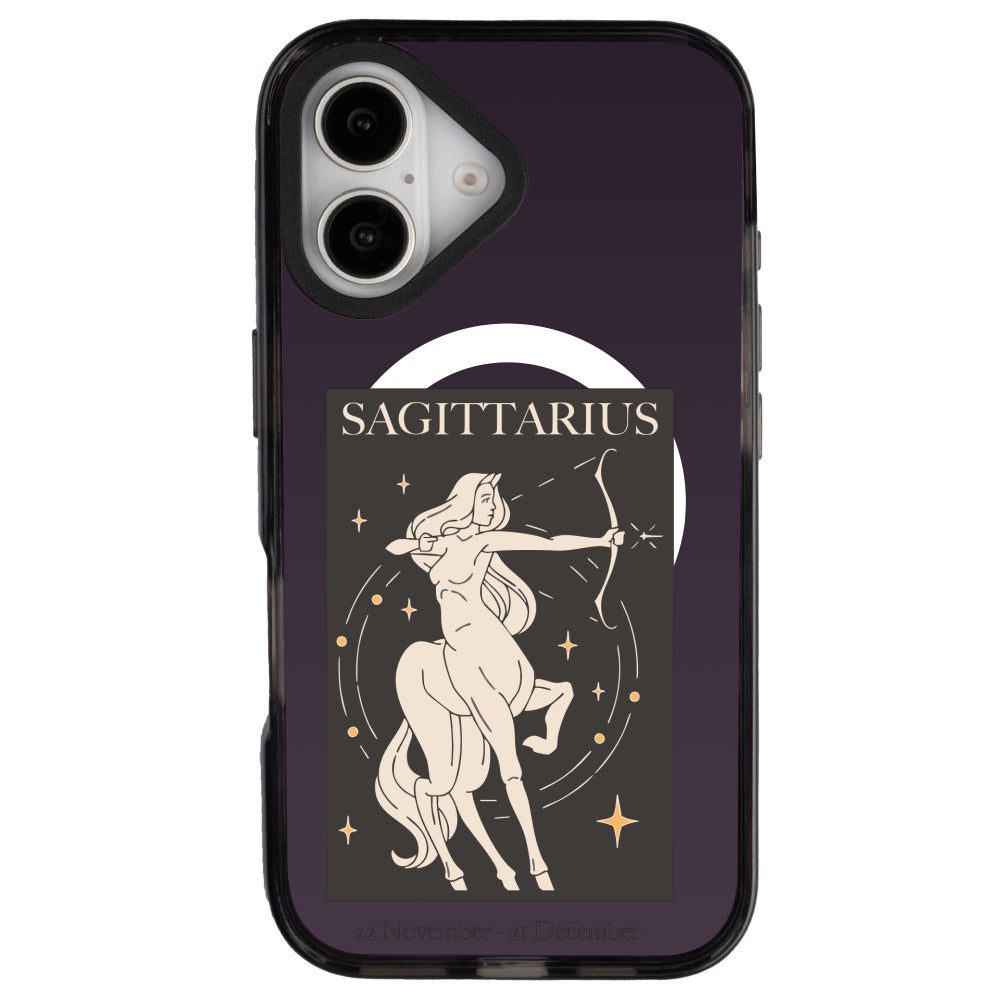 iPhone 16 Yay Burcu History of Zodiac Telefon Kılıfı - Cool Black