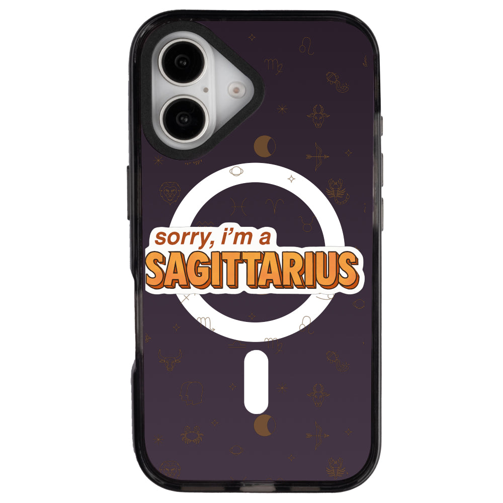 iPhone 16 Yay Burcu Sorry Zodiac Telefon Kılıfı - Cool Black