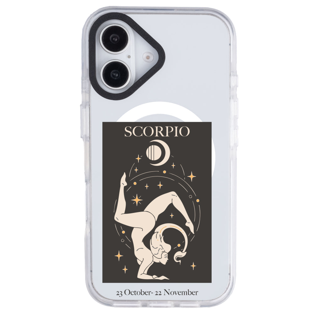 iPhone 16 Plus Akrep Burcu History of Zodiac Telefon Kılıfı - Beyaz