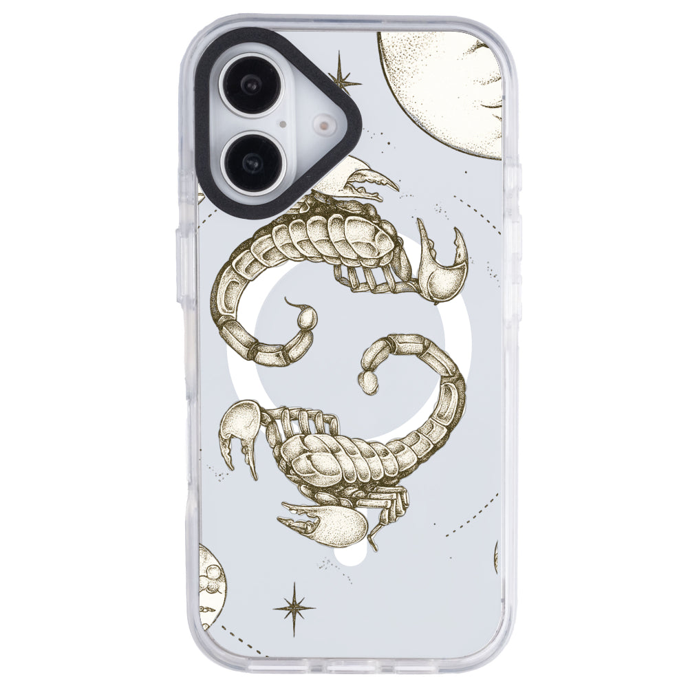 iPhone 16 Plus Akrep Burcu Soft Stars Telefon Kılıfı - Beyaz