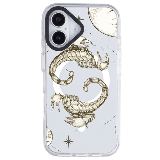 iPhone 16 Plus Akrep Burcu Soft Stars Telefon Kılıfı - Beyaz