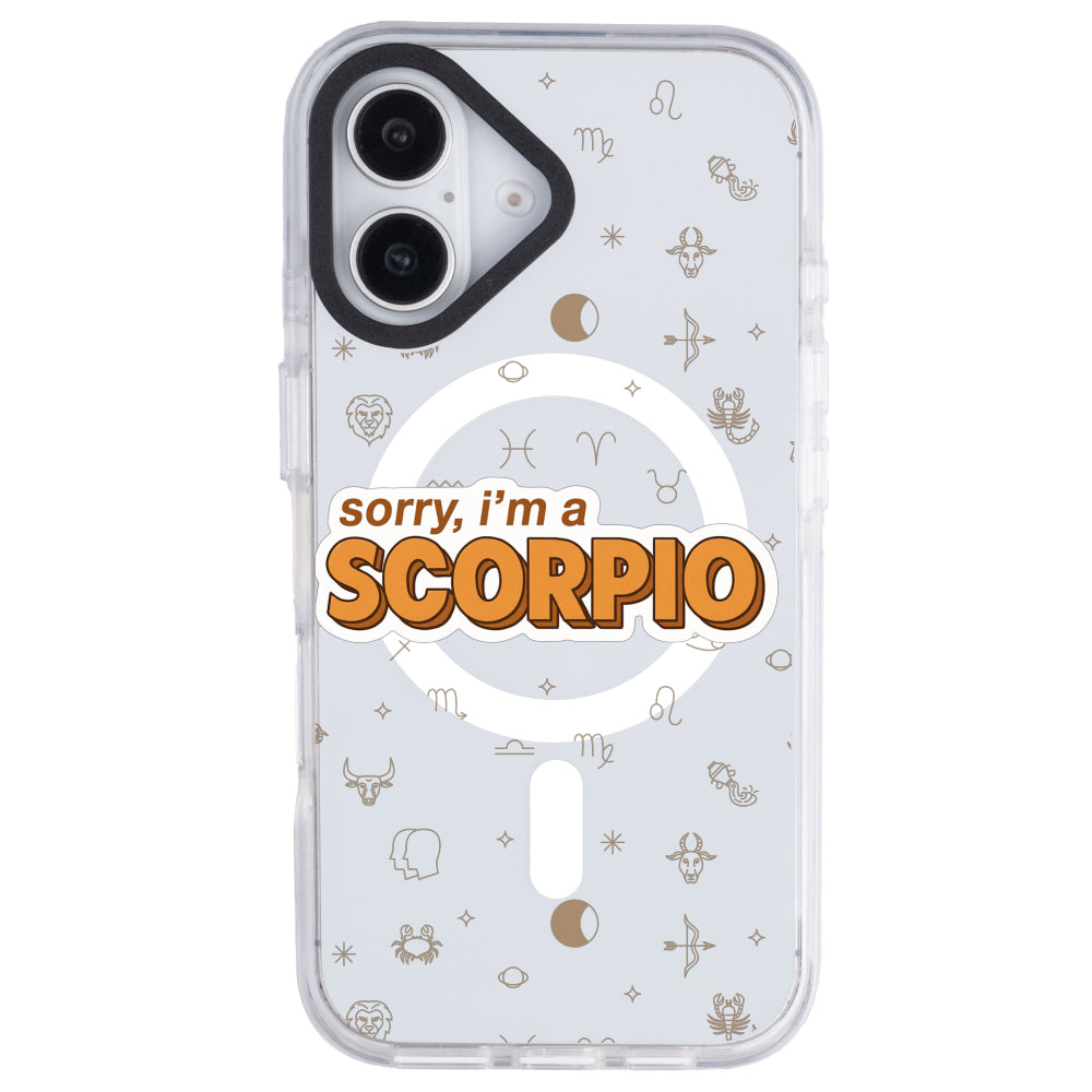 iPhone 16 Plus Akrep Burcu Sorry Zodiac Telefon Kılıfı - Beyaz