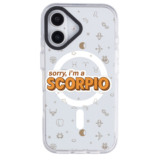 iPhone 16 Plus Akrep Burcu Sorry Zodiac Telefon Kılıfı - Beyaz