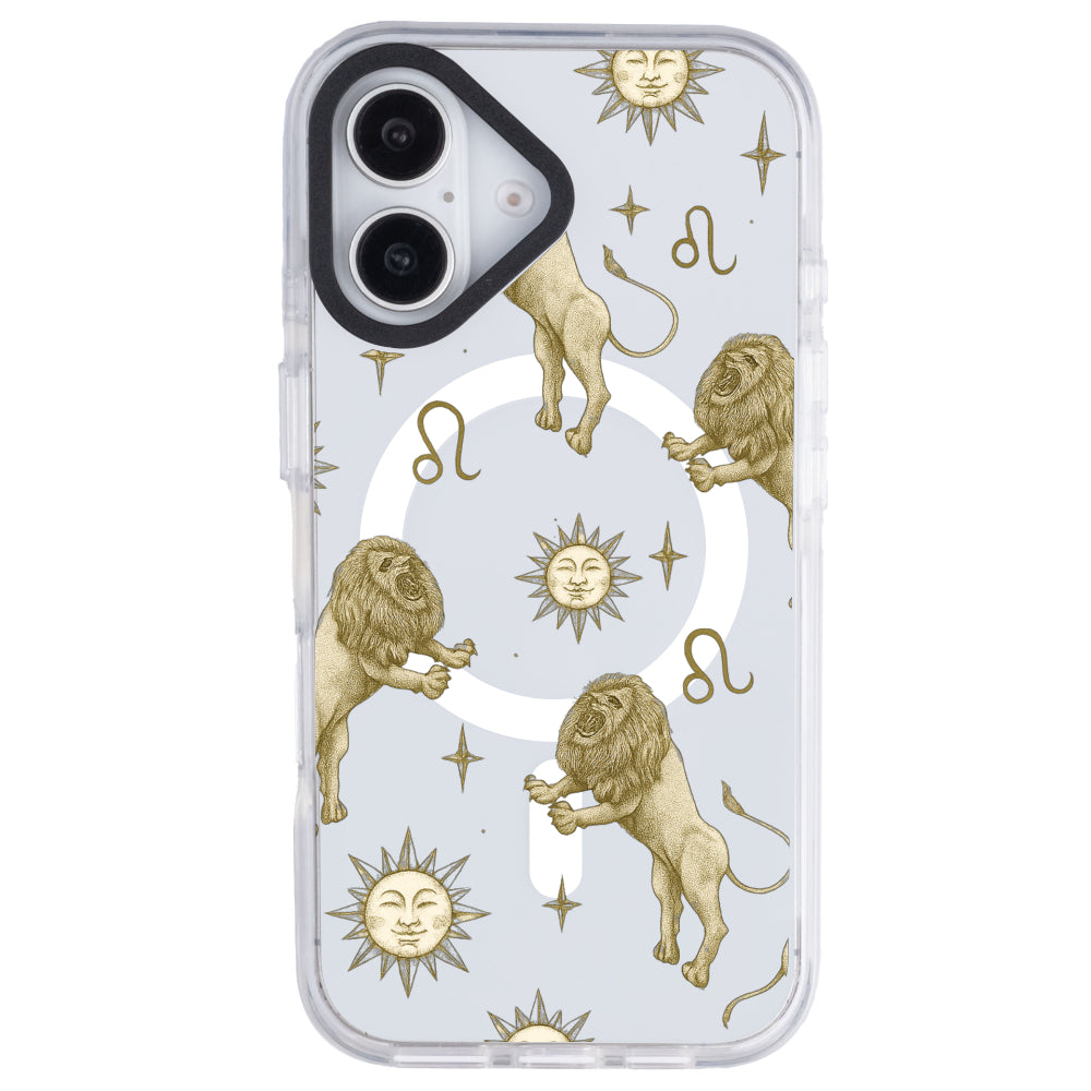 iPhone 16 Plus Aslan Burcu Soft Stars Telefon Kılıfı - Beyaz