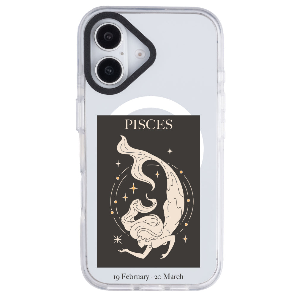 iPhone 16 Plus Balık Burcu History of Zodiac Telefon Kılıfı - Beyaz