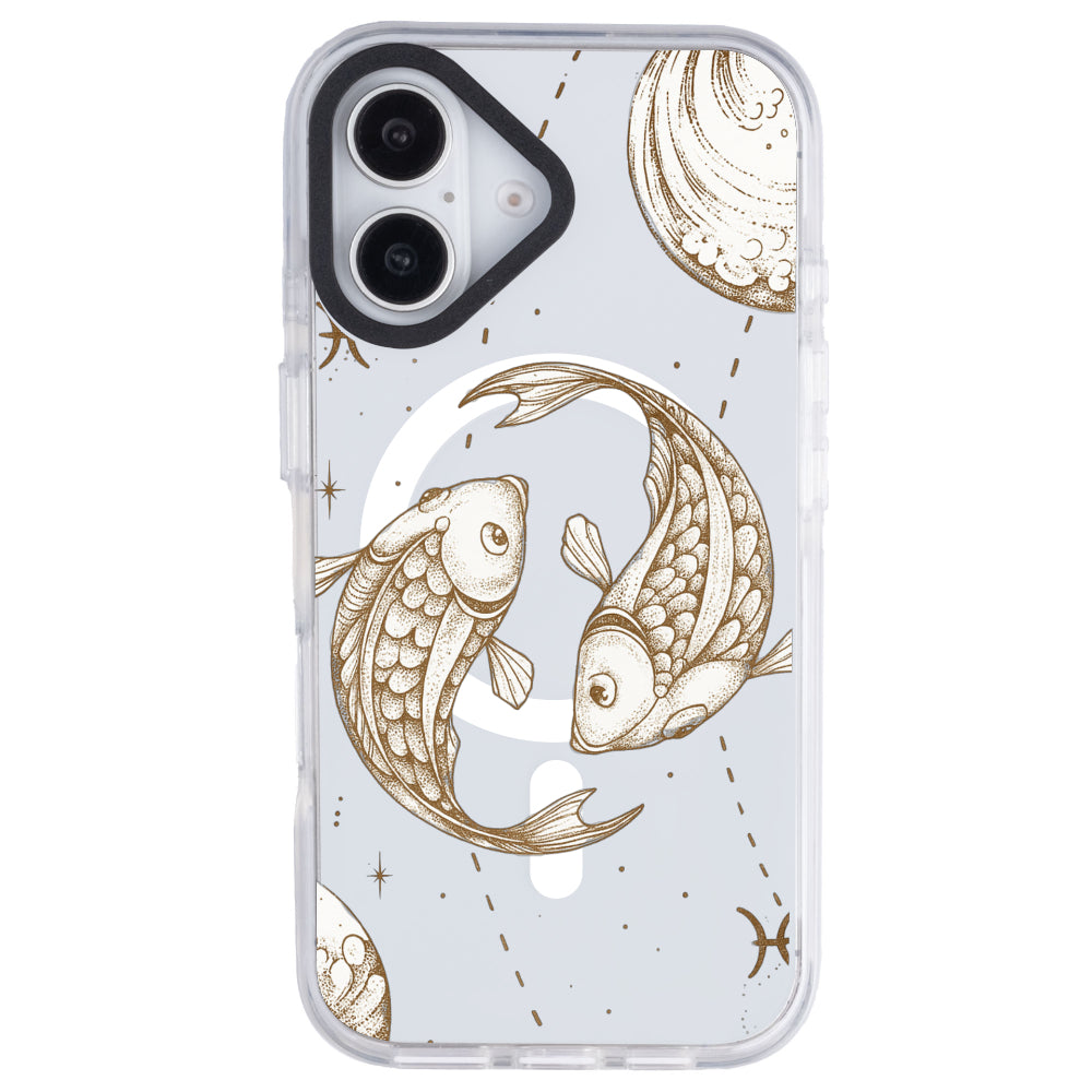 iPhone 16 Plus Balık Burcu Soft Stars Telefon Kılıfı - Beyaz