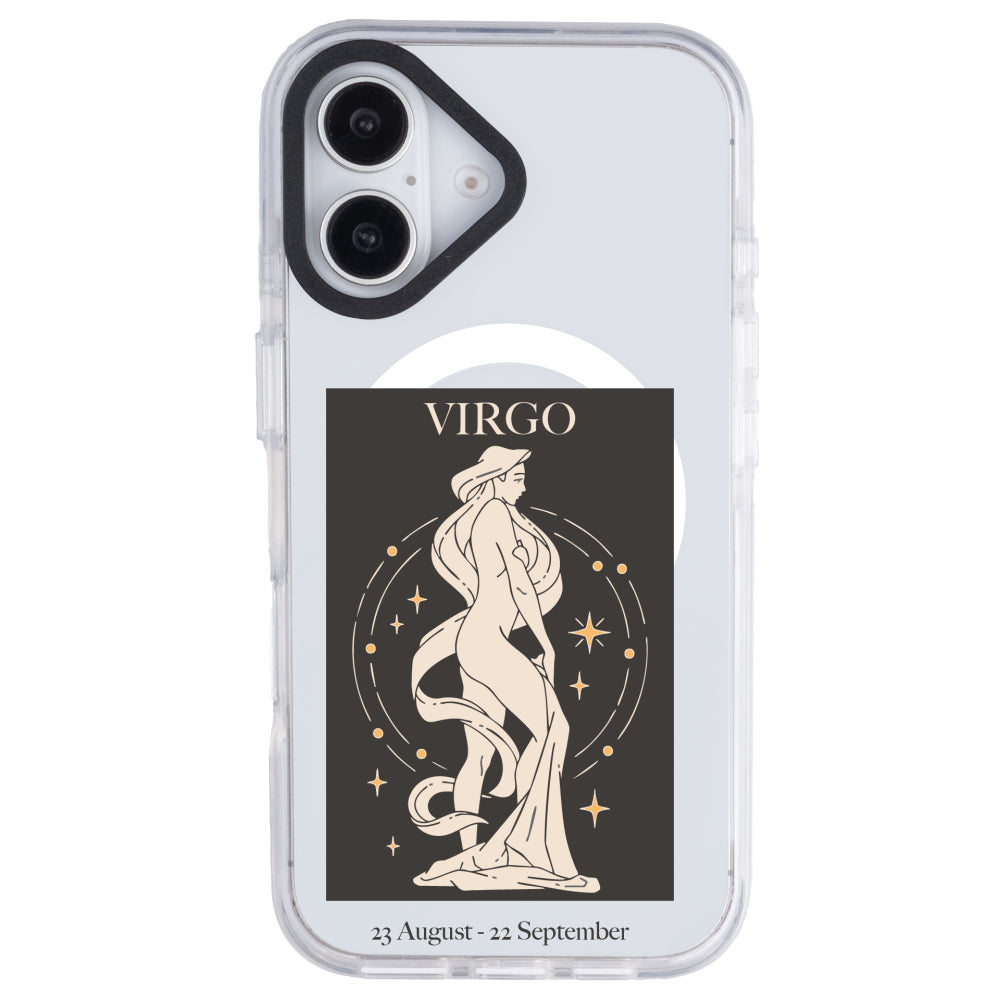 iPhone 16 Plus Başak Burcu History of Zodiac Telefon Kılıfı - Beyaz