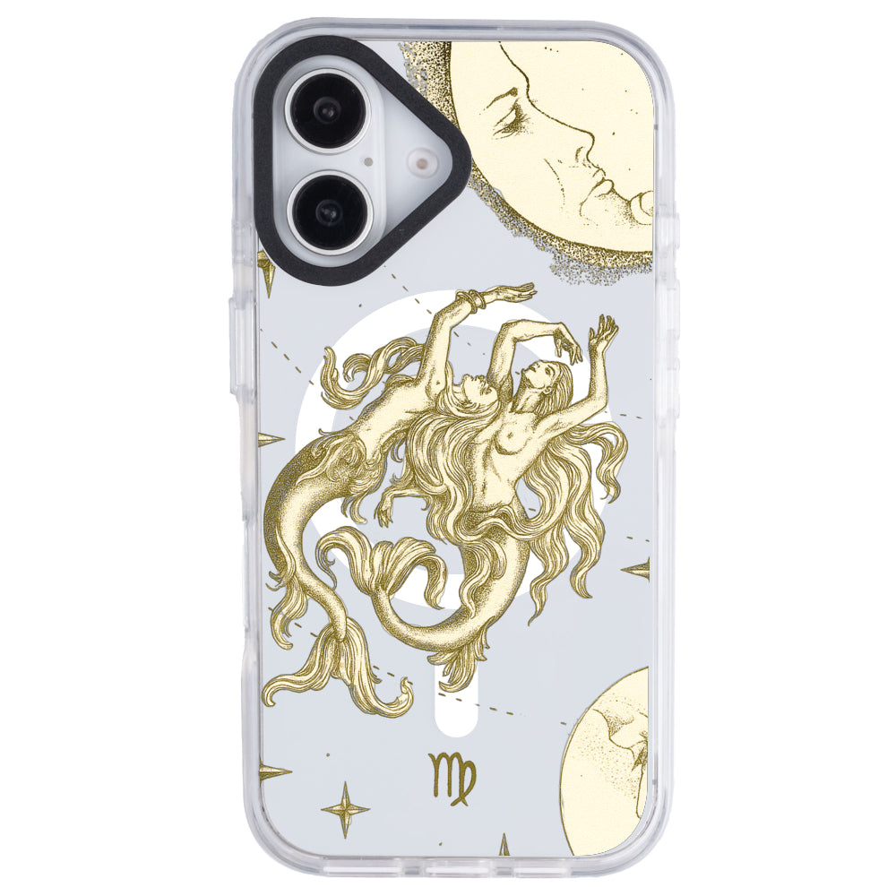 iPhone 16 Plus Başak Burcu Soft Stars Telefon Kılıfı - Beyaz
