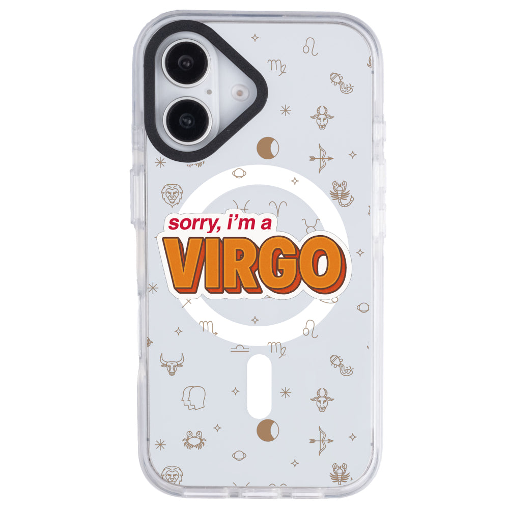 iPhone 16 Plus Başak Burcu Sorry Zodiac Telefon Kılıfı - Beyaz