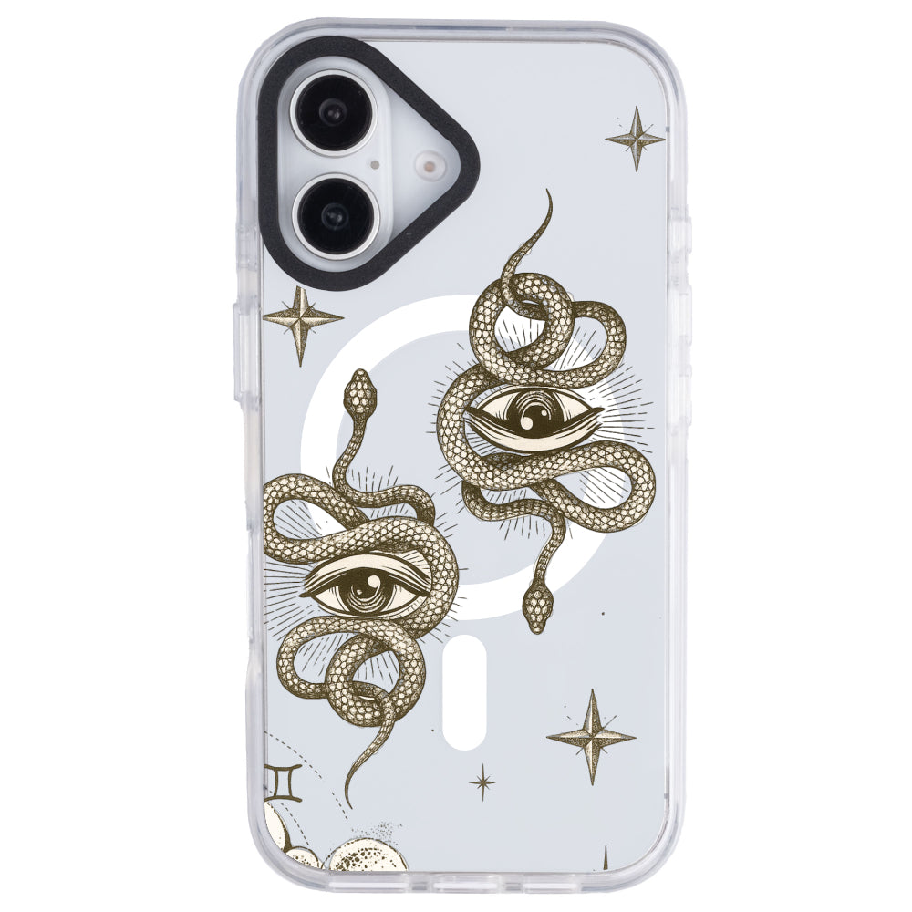 iPhone 16 Plus İkizler Burcu Soft Stars Telefon Kılıfı - Beyaz