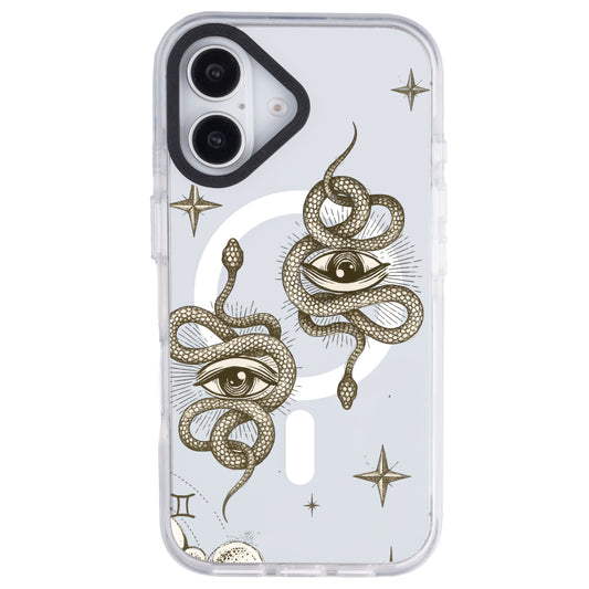 iPhone 16 Plus İkizler Burcu Soft Stars Telefon Kılıfı - Beyaz