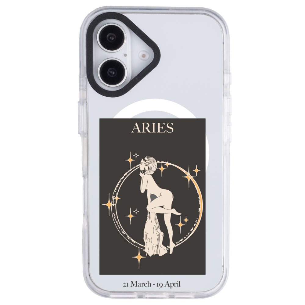 iPhone 16 Plus Koç Burcu History of Zodiac Telefon Kılıfı - Beyaz