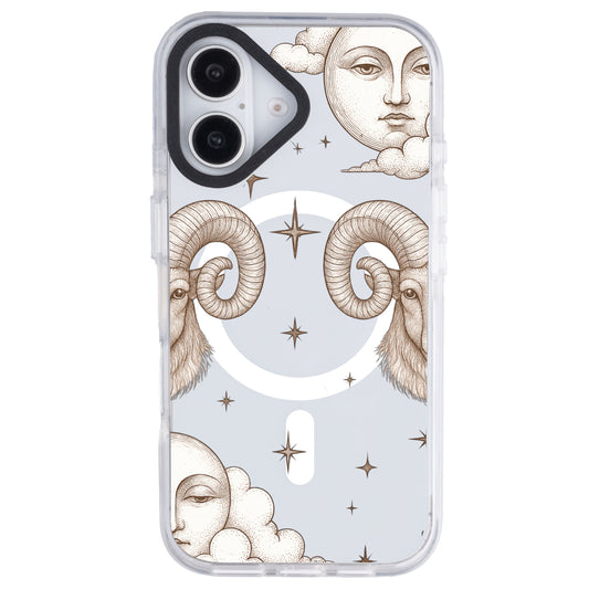 iPhone 16 Plus Koç Burcu Soft Stars Telefon Kılıfı - Beyaz