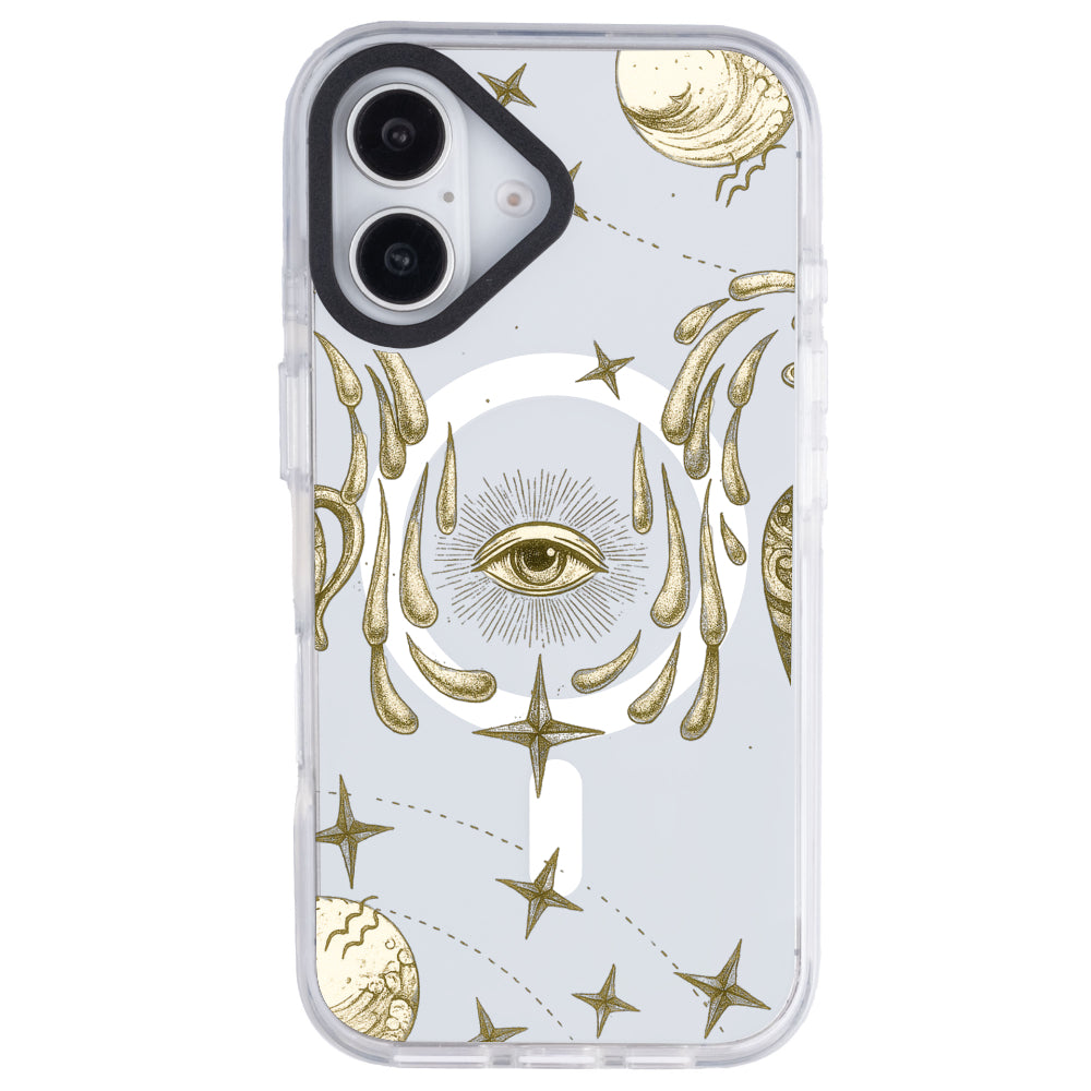 iPhone 16 Plus Kova Burcu Soft Stars Telefon Kılıfı - Beyaz