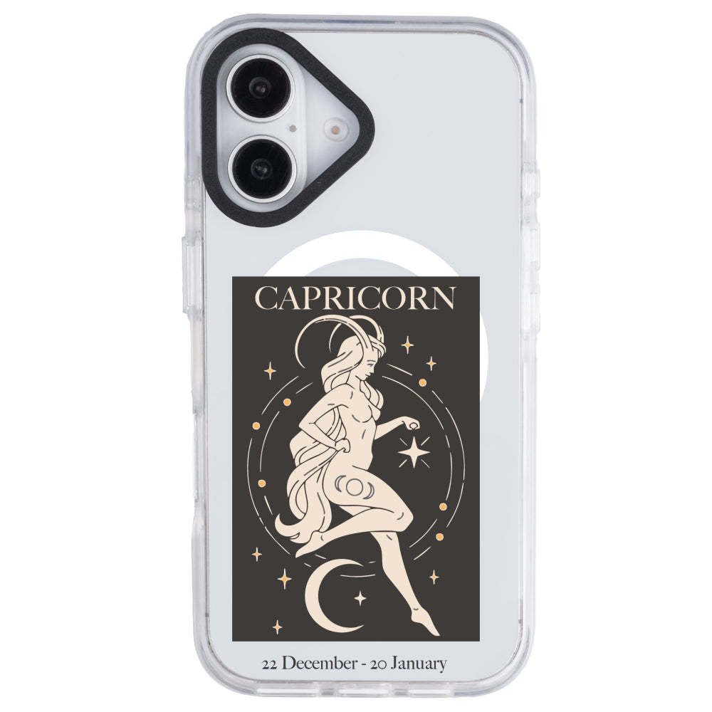 iPhone 16 Plus Oğlak Burcu History of Zodiac Telefon Kılıfı - Beyaz