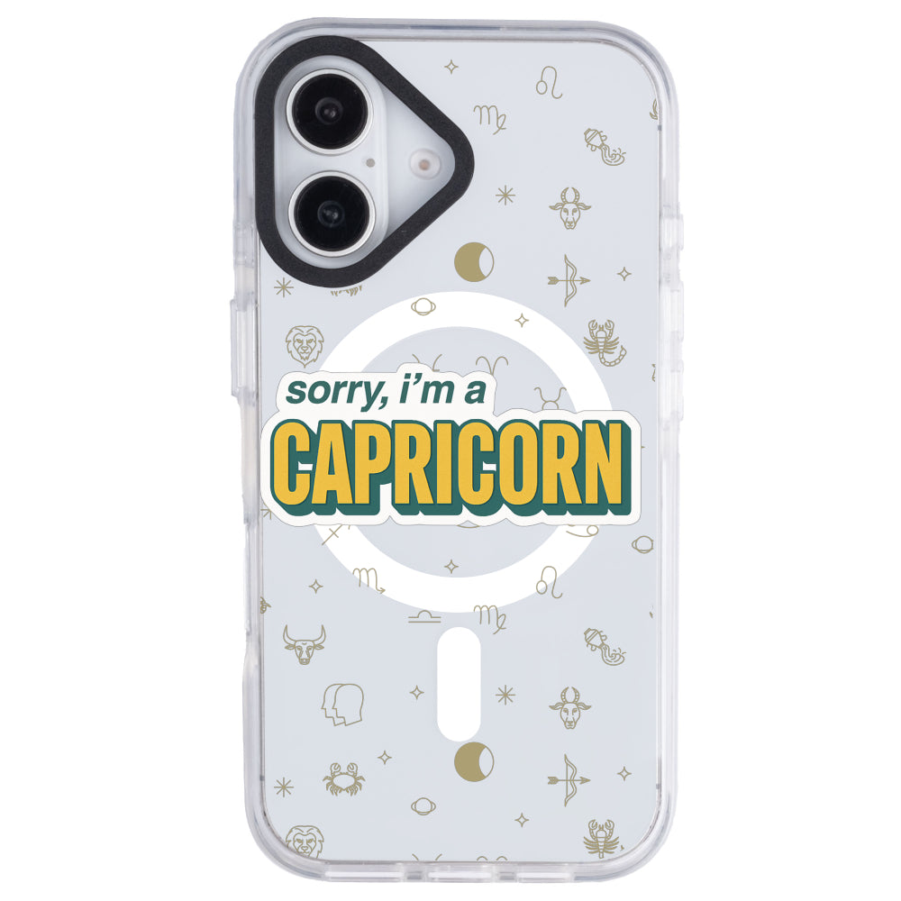 iPhone 16 Plus Oğlak Burcu Sorry Zodiac Telefon Kılıfı - Beyaz