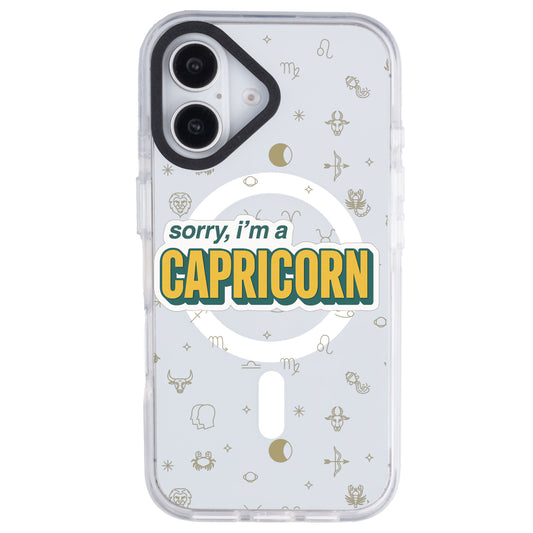 iPhone 16 Plus Oğlak Burcu Sorry Zodiac Telefon Kılıfı - Beyaz
