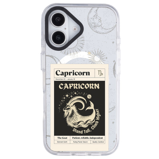 iPhone 16 Plus Oğlak Burcu Sticker Mode Telefon Kılıfı - Beyaz