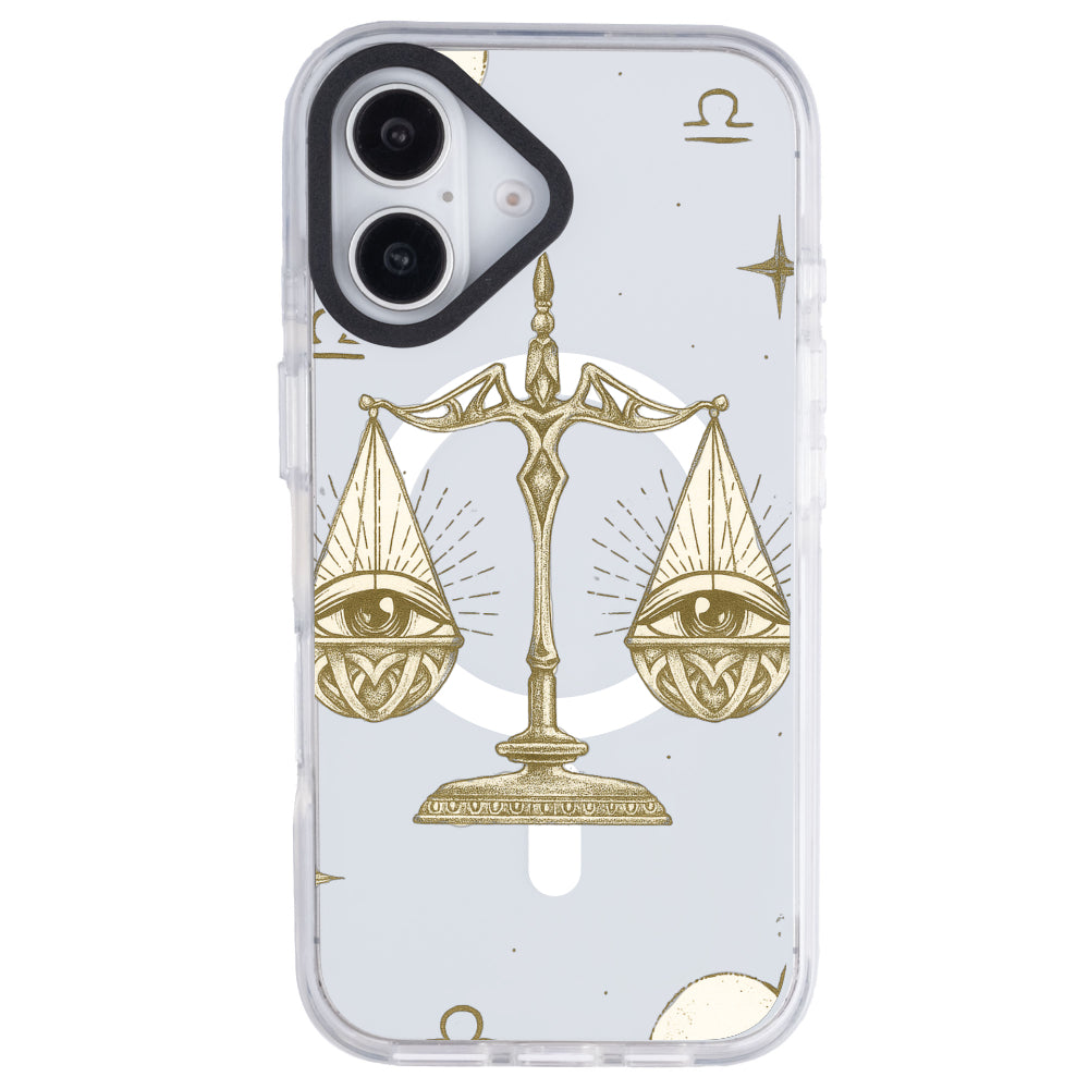 iPhone 16 Plus Terazi Burcu Soft Stars Telefon Kılıfı - Beyaz