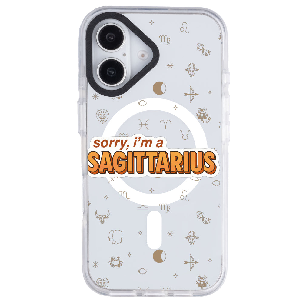 iPhone 16 Plus Yay Burcu Sorry Zodiac Telefon Kılıfı - Beyaz
