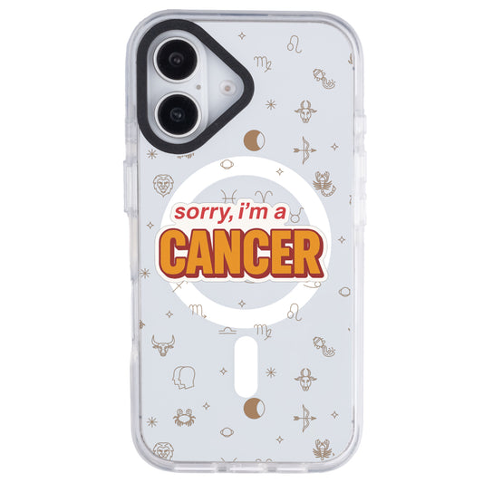 iPhone 16 Plus Yengeç Burcu Sorry Zodiac Telefon Kılıfı - Beyaz