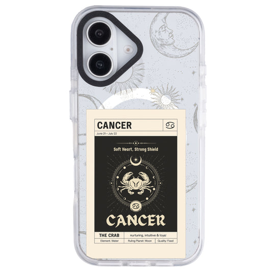 iPhone 16 Plus Yengeç Burcu Sticker Mode Telefon Kılıfı - Beyaz