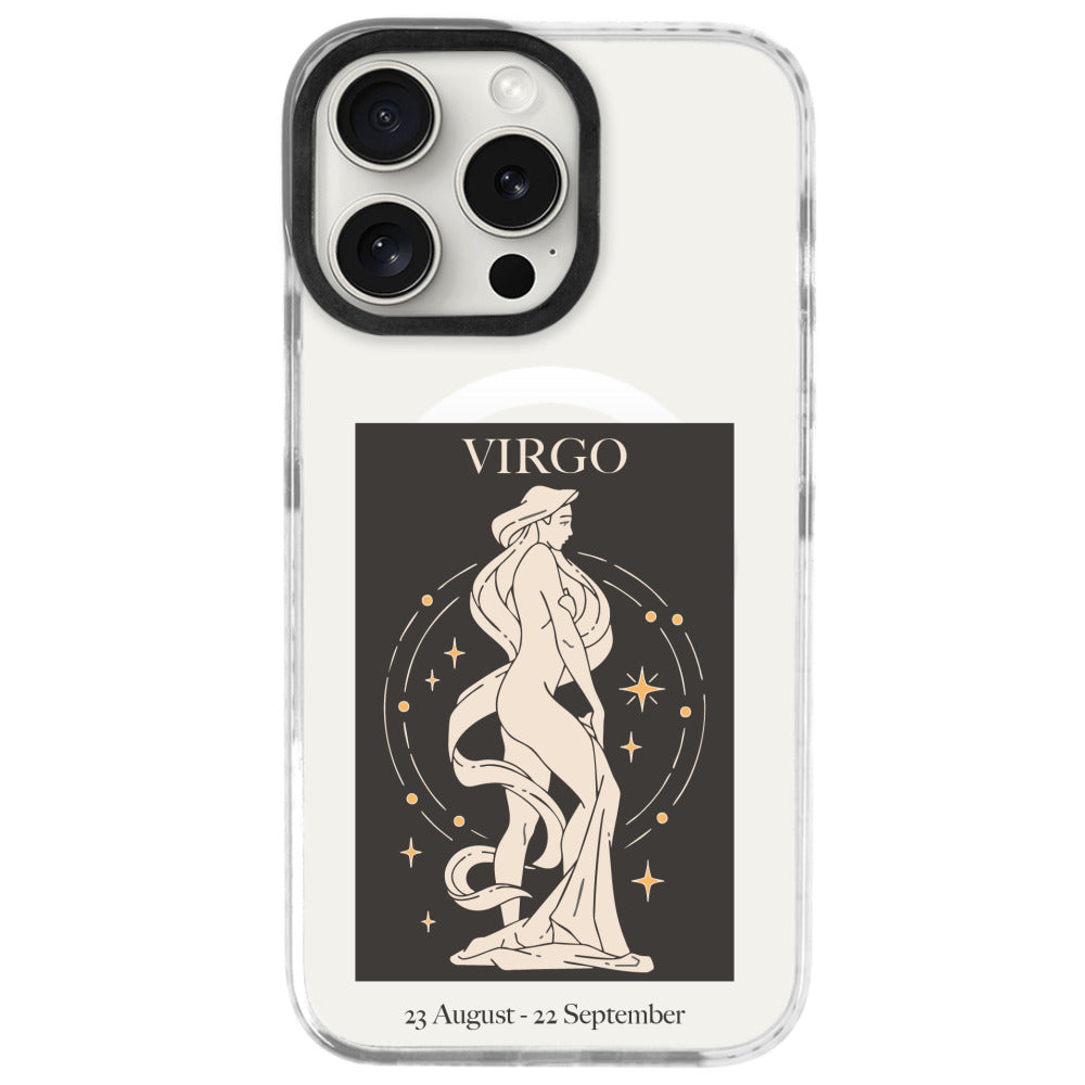 iPhone 16 Pro Başak Burcu History of Zodiac Telefon Kılıfı - Beyaz