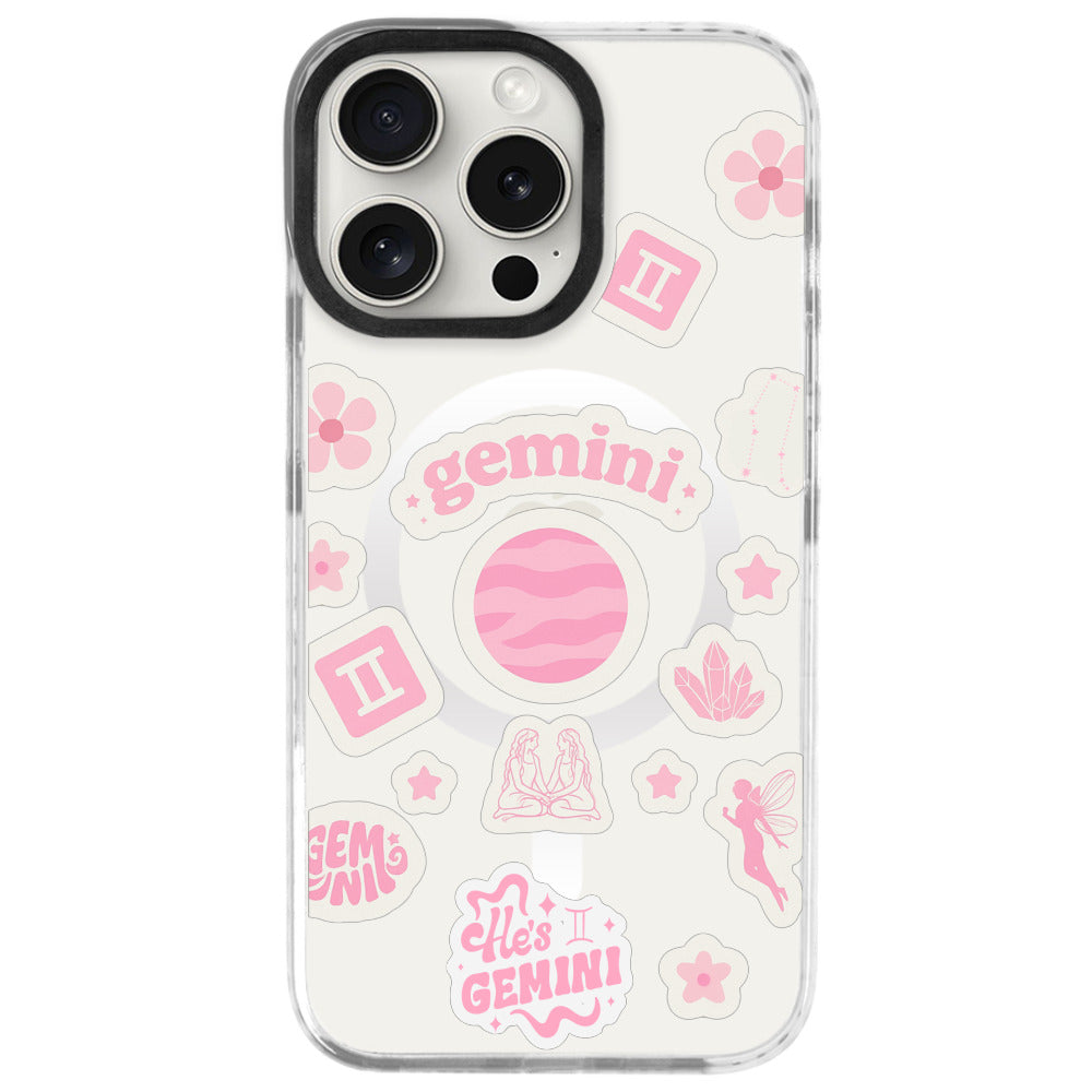 iPhone 16 Pro İkizler Burcu Sweet Rules Telefon Kılıfı - Beyaz