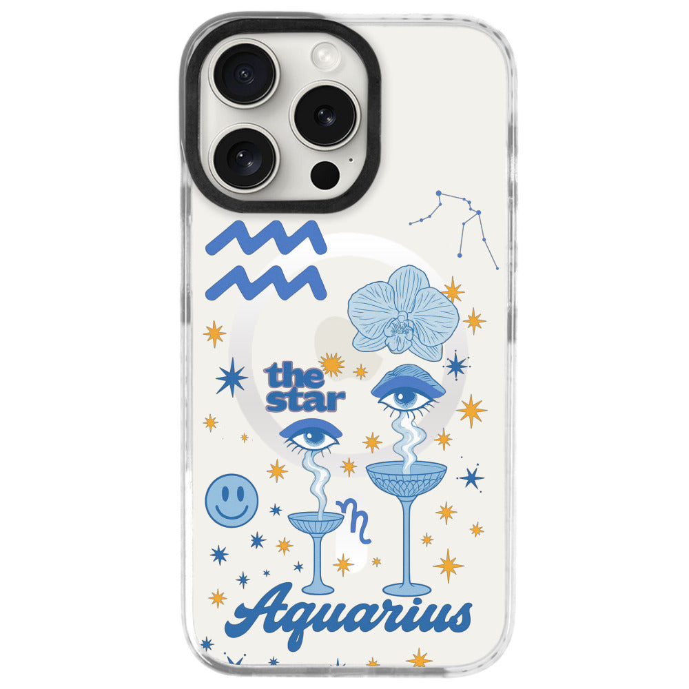 iPhone 16 Pro Kova Burcu The Emperor Telefon Kılıfı - Beyaz